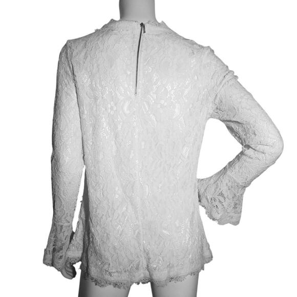 Soft Surroundings Womens Large Ivory Lace Embroidered Lined Long Sleeve Top - Picture 4 of 9